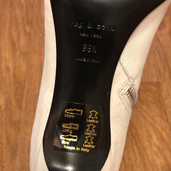 Rag & Bone Beha White Suede Leather Stiletto Ankle Boot Size 8.5 (38.5) - Picture 10 of 16